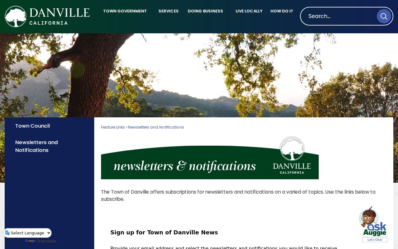 Danville street directory Town building and permit services
