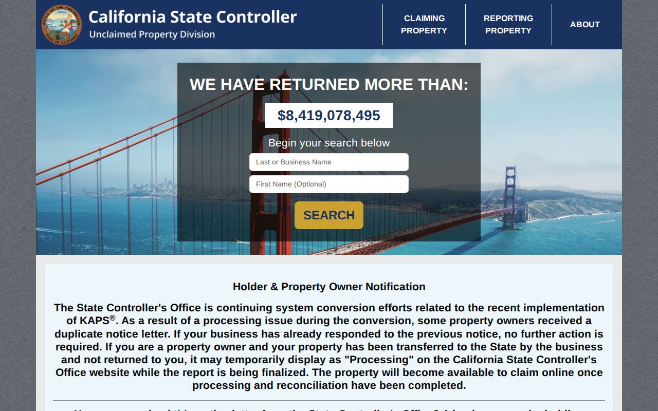 Danville ZIP code California unclaimed property search